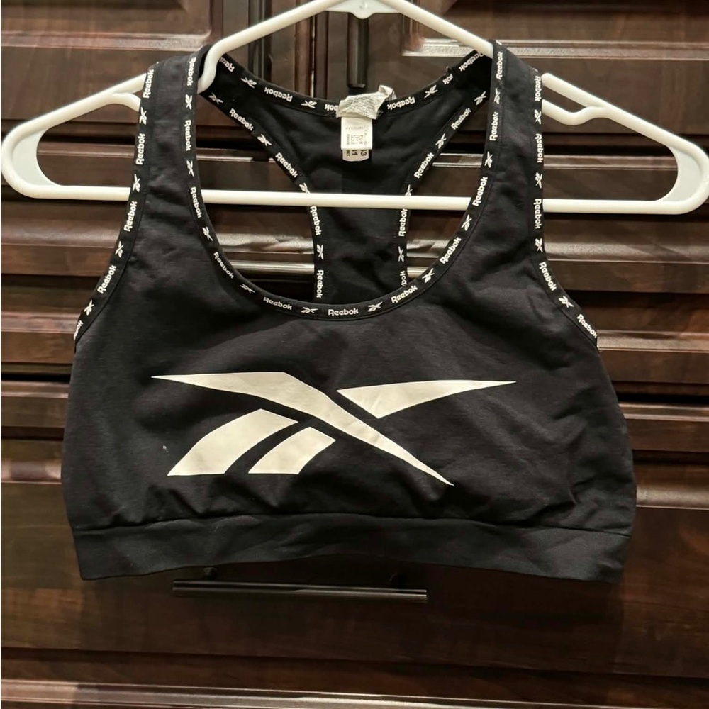 Reebok Black Sports Bra juniors LARGE